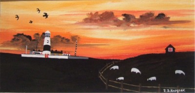 Tory Lighthouse painting by Patsy Dan Rodgers,Tory Island, County Donegal