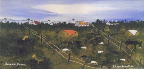 Donegal Farm painting by Patsy Dan Mac Rua�ri, R� an o�leain, Tory Island Artist, Donegal, Ireland