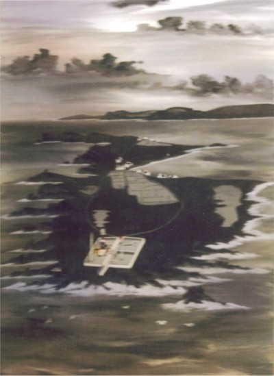 Tory Island (Black & White) painting by Patsy Dan Rodgers, Tory Island Artist, Donegal