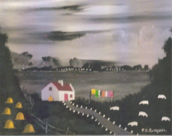 Tory View at Night painting by Patsy Dan Mac Rua�ri, R� an o�leain, Tory Island Artist, Donegal, Ireland