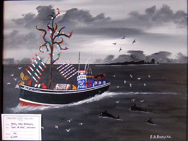 Ship of Fools painting by Patsy Dan Rodgers,Tory Island Exhibited at Letterkenny, County Donegal