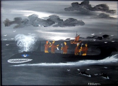 Whale at Tory Island painting by Patsy Dan Rodgers,Tory Island, County Donegal