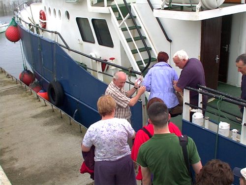 Boarding the ferry at Magheroarty