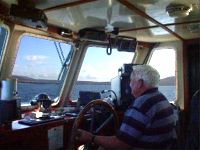 The wheelhouse of Torm�r, the Tory Island Ferry, with latest equipment