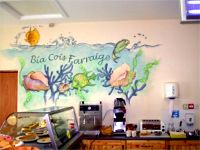 The serving area of Bia Cois Farraige showing wall mural