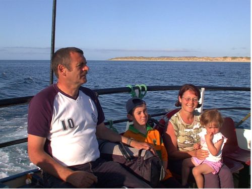 A family enjoying their day out on the Tory Island Ferry