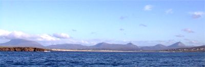 View from Tormór Ferry at it approaches Magheroarty pier showing Muckish, the Aghlas and Errigal mountain View from Tormór Ferry at it approaches Magheroarty pier showing Muckish, the Aghlas and Errigal mountain