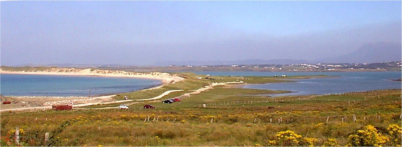 View on the road approaching Magheroarty Pier