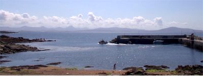 View of the main land from Tory Island overlooking the pier View of the main land from Tory Island overlooking the pier