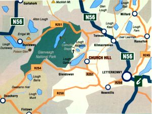 Click on map showing Church Hill, County Donegal, Ireland