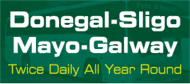 Donegal, Sligo, Mayo Galway - twice daily bus  services all year round from BusFeda luxury coach travel, Ireland